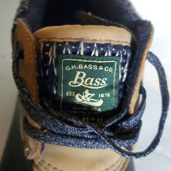 Mens J. H. Bass Leather/Rubber Duck Shoes. Brown/Navy. Sz 8. New W/O Tags - Picture 10 of 11